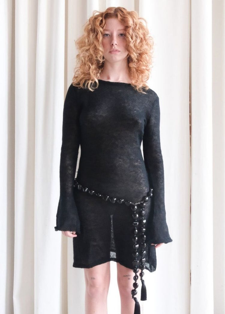 GEEL - panorama dress black